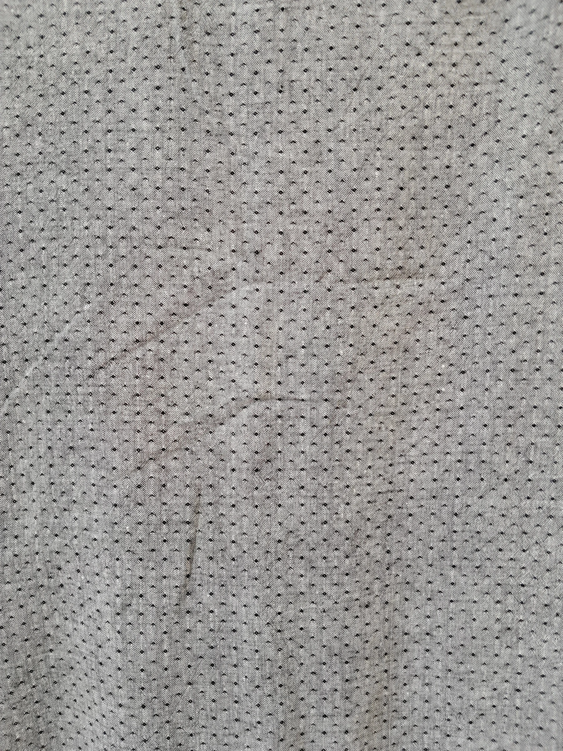 TISSU - Lino viscosa gris con motas negras – photo 5
